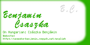 benjamin csaszka business card