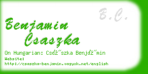 benjamin csaszka business card